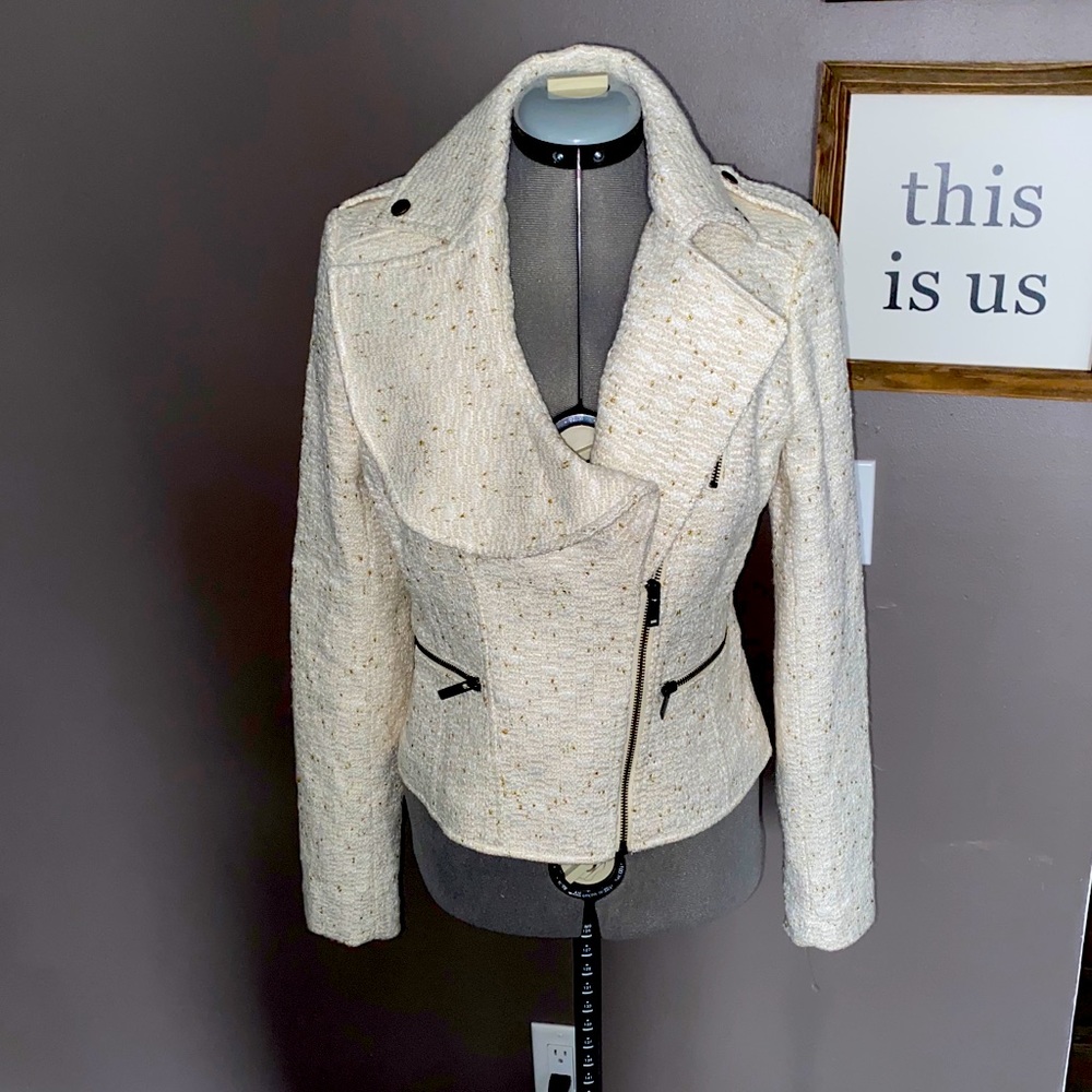 Ivory Banana Republic Moto Jacket